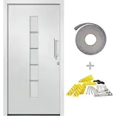 vidaXL Haustür Aluminium und PVC Weiß 100x200 cm