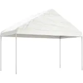 vidaXL Pavillon mit Dach Weiß 4,46x4,08x3,22 m Polyethylen