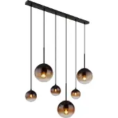 Globo Schwarze Hängelampe Hallie mit einzigartigem Glas
