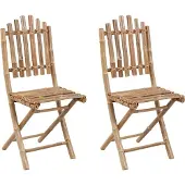 vidaXL Klappbare Gartenstühle 2 Stk. mit Kissen Bambus