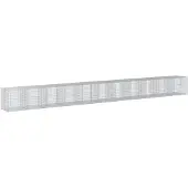 vidaXL Gabione mit Deckel 1100x100x100 cm Verzinktes Eisen