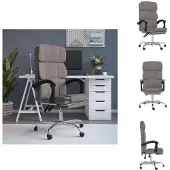 vidaXL Bürostuhl mit Liegefunktion Taupe Stoff - Bürostühle