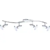 Globo Lighting Strahler Metall verchromt, weiß, Chromring, LxBxH: 840x120x175mm, exkl. 4x E14 R50 40W 230V