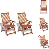 vidaXL Gartenstühle 2 Stk. Klappbar Akazie Massivholz Braun - Gartenstühle