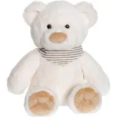 Teddykompaniet Cremefarbener Teddybär mit Schal, 35 cm, Füllung aus Recyclingmaterial