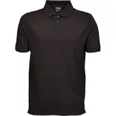 Tee Jays Herren Pique Polo-Shirt, Kurzarm BC3301 (4XL) (Schwarz)
