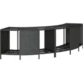 vidaXL Outdoor-Regale für Whirlpool 2 Stk. Schwarz Poly Rattan