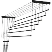 Kadax Deckenwäschetrockner "Torp", Deckentrockner Traglast 12kg, 6 Stäbe, 180 cm, schwarz