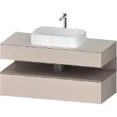 Duravit Qatego Konsolenwaschtischunterbau, 1 Auszug, 1 Schubkasten, Ausschnitt mittig, 1200x550x600mm, Nische Basalt Matt, QA4732043910010