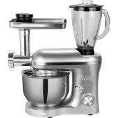 Kitchen Move Viper PRO KÃ1/4chenmaschine, Edelstahlgehäuse, 1500 Watt, 5,5 l Behälter, Standmixeraufsatz, Fleischwolfaufsatz, 7 Geschwindigkeiten