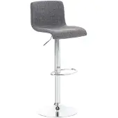 CLP Barhocker Hover mit Stoffbezug | Farbe hellgrau Material Gestell Metall in Chromoptik