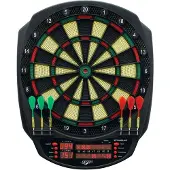 Carromco Elektronik Dartboard Striker-401 3-Loch Abstand Adapter Dartscheibe elektronisch rot-grün 8 Spieler Softdarts 34 Spielen 584 Variationen