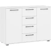 Halmar Kommode KM-2 Flex weiß mit 4 Schubladen und 2 Türen 82x116x40 cm (HxBxT)