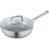 Berndes Wokpfanne mit Glasdeckel 26 cm, poliert - Tricion Resist b.nature
