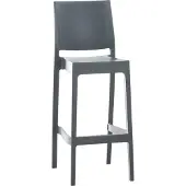 CLP Barhocker aus Polypropylen, stapelbar, wetterfest, UV-beständig, für Innen- & Außenbereich, HxBxT 105x45x51 cm