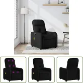 The Living Store Massagesessel Schwarz Stoff