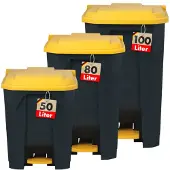 Floordirekt Mülleimer Olaf für Haushalt, Büro & Gewerbe viele Farben & Größen Gelb 50 Liter
