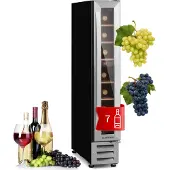 Klarstein Vinovilla 7 Built-in Uno Einbau-Weinkühlschrank Glas Edelstahl Edelstahl