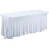 Oviala 180 cm Klapptisch und weiße Tischdecke Weiß - REKKEM