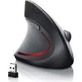 CSL ergonomische Maus, Funk, optische Funk Linkshänder Vertikal Mouse, gegen Mausarm/Tennisarm