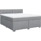 Syfax Boxspringbett mit Matratze Hellgrau 180x200 cm Stoff