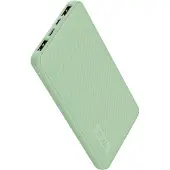 Trust Mobile Primo Dünne Powerbank Schnellladefunktion 10000 mAh, Nachhaltig, USB C Externer Akku, Tragbares Ladegerät 3A, Power Bank Handy, Smartphone, iPhone, iPad, Samsung, Xiaomi - Grün