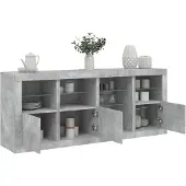 vidaXL Sideboard mit LED-Leuchten Betongrau 164x37x67 cm