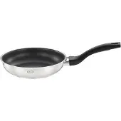 Roesle Basic Line Bratpfanne Ø 20 cm, Edelstahl 18/10, mit Antihaftversiegelung ProPlex, Schüttrand, induktions- und spülmaschinengeeignet