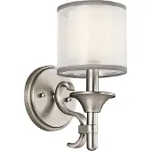 Kichler Elstead Lacey Wandleuchte E14 Antikes Zinn Weiss-organza