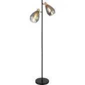 Globo Stehleuchte Metall schwarz matt, 2x E27