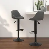 vidaXL Barhocker 2 Stk. Dunkelgrau Samt , Barhocker Design 2024