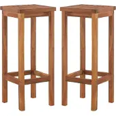 vidaXL Möbel Barhocker 2 Stk. Massivholz Akazie - Gartensessel 44016
