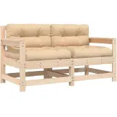 vidaXL Gartenstühle mit Kissen 2 Stk. Massivholz Kiefer