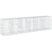 vidaXL Gabione mit Deckel 600x100x150 cm Verzinktes Eisen