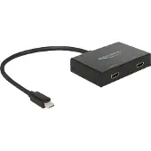 DeLOCK 87696, Mini DisplayPort, 2x HDMI, mini Displayport, 3840 x 2160 Pixel, Schwarz, Metall