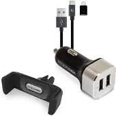 RealPower 168182, Auto, Zigarettenanzünder, 1 m, Schwarz, Silber