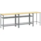 Syfax Werkbank-Set 3 pcs Beige und Grau Pulverbeschichteter Stahl