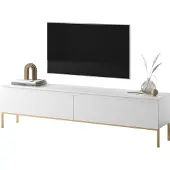 Selsey Bemmi - TV-Lowboard Weiß mit goldenen Metallfüßen, 175 cm