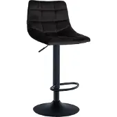 CLP Barhocker Jerry Samt höhenverstellbar und 360 drehbar | Farbe beige Gestell Farbe schwarz