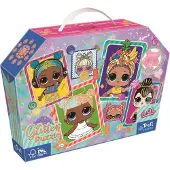 Trefl Glitter Glitter Puzzle im Koffer L.O.L. Surprise: Bunte Puppen 70 Teile