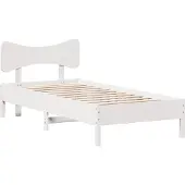 Syfax Massivholzbett ohne Matratze Weiß 75x190 cm Kiefernholz