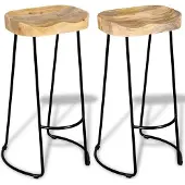 vidaXL “2026 Moderne“Barhocker 2er-set Mango Massivholz - Barhocker Designermöbel 8067765