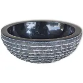 vidaXL Waschbecken Marmor 40 cm Schwarz