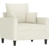 vidaXL Sessel Creme 60 cm Samt