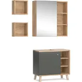 Vicco Badmöbel-Set Senyo Anthrazit 3 Teile, Model 36450