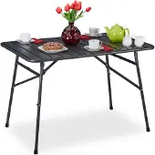 Relaxdays Gartentisch klappbar, Terrassentisch Metall, HBT 74,5 x 110 x 70,5 cm, eckig, Klapptisch wetterfest, anthrazit