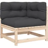 vidaXL Garten-Ecksofa mit Kissen Massivholz Kiefer
