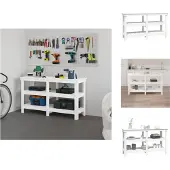 vidaXL Werkbank Weiß 142,5x50x80 cm Massivholz Kiefer - Werkbänke