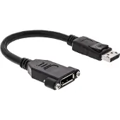 InLine DisplayPort Adapterkabel, DisplayPort Stecker auf Einbaubuchse, 0,2m, 0,2 m, DisplayPort, DisplayPort, Stecker, Buchse, Schwarz