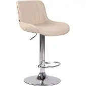 CLP Barhocker Lentini Kunstleder drehbar mit Höhenverstellung creme Gestell Farbe chrom